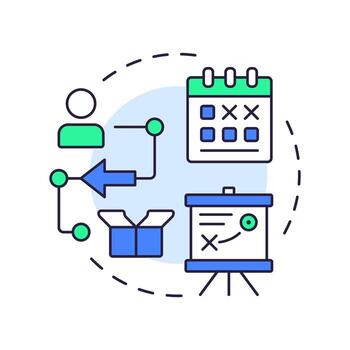 IT roadmap multi color concept icon. Strategy planning, business goal. Time management. Round shape line illustration. Abstract idea. Graphic design. Easy to use in infographic, presentation vector