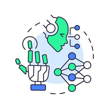 compuesto ai multi color concepto icono. máquina aprendiendo, artificial inteligencia. redondo forma línea ilustración. resumen idea. gráfico diseño. fácil a utilizar en infografía, presentación vector