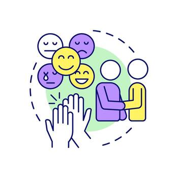 Nonverbal communication multi color concept icon. Social interaction, messaging. Positive personality. Round shape line illustration. Abstract idea. Graphic design. Easy to use in booklet, blog post vector