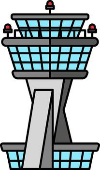 illustration of a flight control tower vector