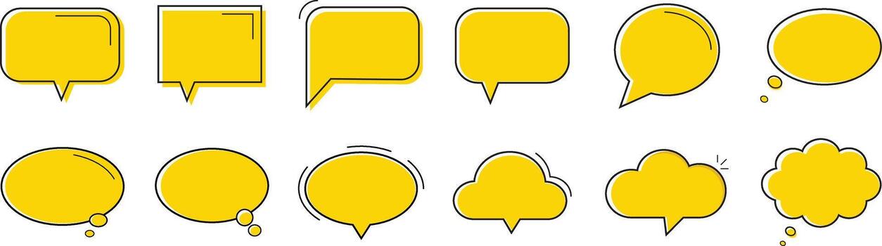 Set quote box frame, texting quote blank template, quotation bubble blog symbols, bubble blog quotes symbols, comic Speech and Thought Bubbles Set. Dialog Shapes vector