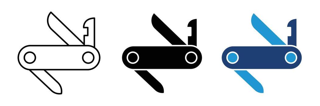 swiss army knife in different design variations vector