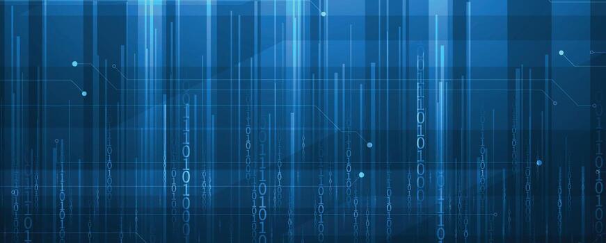 abstract blue technology background with lines and rays vector