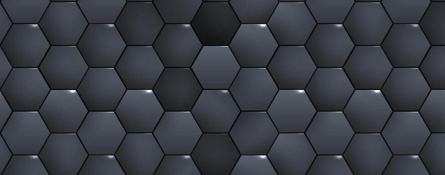 a black and white technology background with hexagonal tiles vector