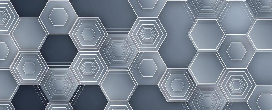 hexagon pattern background with gray and white hexagons vector