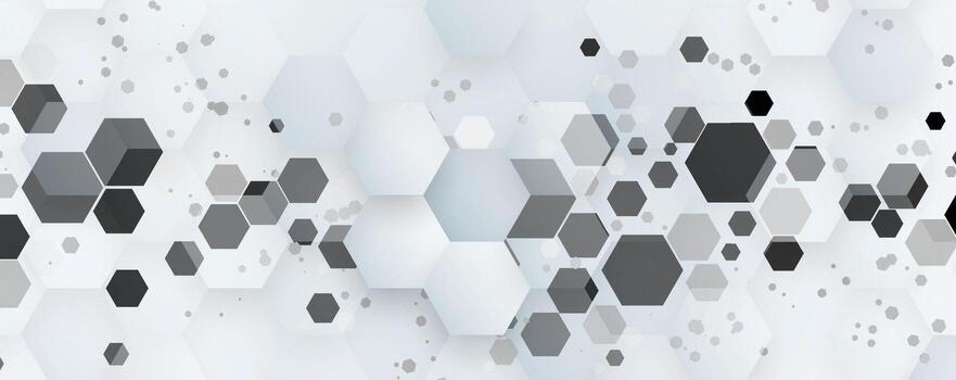 abstract hexagon background with black and white hexagons vector
