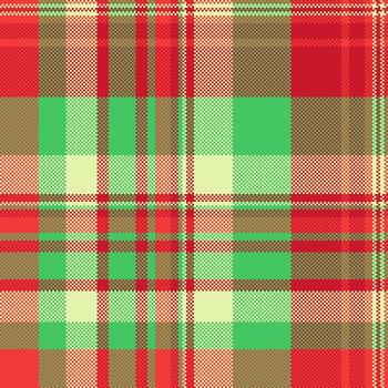 Skirt texture check seamless, open pattern plaid . Plank tartan textile background fabric in red and green colors. vector