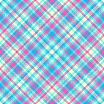 vibrante tartán modelo con intersectando líneas en rosa, azul, y crema. genial para textiles, antecedentes, artesanía, y diseños requiriendo un vistoso, sin costura textura. vector