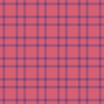 Multicultural plaid check textile, tablecloth background seamless pattern. Calm fabric texture tartan in red and magenta colors. vector