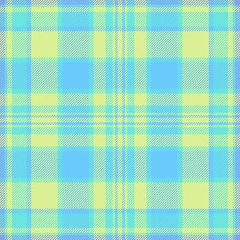 Femininity plaid textile pattern, net check fabric. Manufacture background tartan texture seamless in neutral and teal colors. vector
