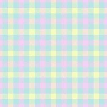 Pastel plaid pattern. Soft, versatile backdrop. Ideal for spring, Easter, baby projects, textiles, or gentle backgrounds. Seamless and calming. vector