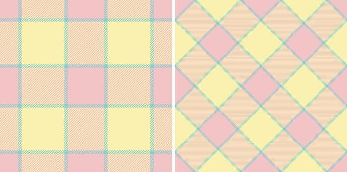 Pastel plaid patterns. Soft color scheme evokes spring. Ideal for textiles, backgrounds, crafts, or adding a delicate touch to creative projects. vector