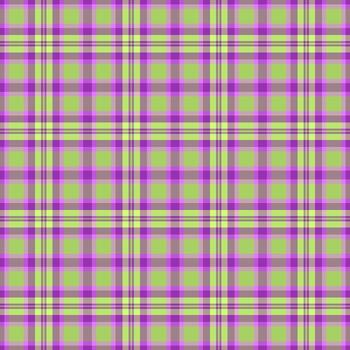 Vibrant, repeating tartan pattern with pink, green, and grey lines. Perfect for backgrounds, fabric design, or adding a touch of cheerful, seamless texture. vector