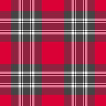 Classic tartan pattern with a modern touch. Bold red, grey, and white create a striking, versatile textile design. Ideal for backgrounds, textures, or festive projects. vector