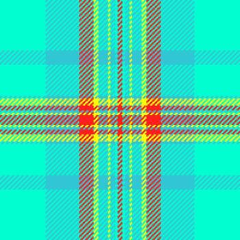Vibrant, patterned texture featuring interlaced lines of red, yellow, and turquoise. Ideal for backgrounds, textiles, and Scottishthemed designs. vector