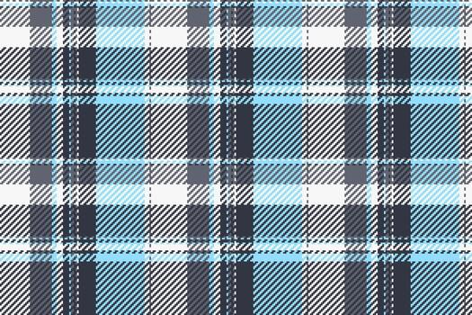 Difficult plaid tartan, expressive textile texture seamless. Seasonal check background fabric pattern in dark and white colors. vector