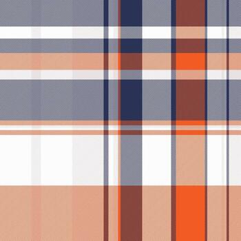 clásico tartán modelo con intersectando rayas en moderno naranja, azul, y blanco tonos eterno diseño versátil para antecedentes, textiles, y gráfico proyectos vector