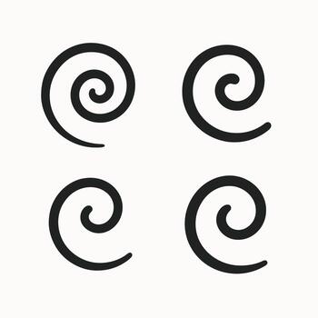 Simple Lineart Swirl Shape Design Element Collection Graphic Resource vector