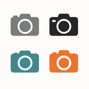 Simple Flat Camera Device Shape Icon Graphic Element Set vector