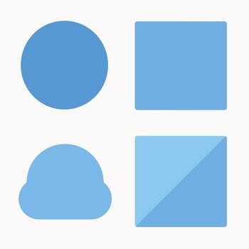 Simple Flat Geometric Shape Set Circle Square Cloud Triangle Illustration vector