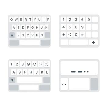 Minimalist Flat Style Different Keyboard Layout Illustration Set for User Interface vector