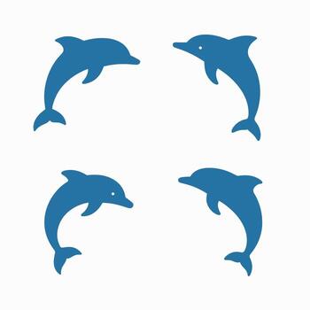 Minimalist Silhouette Dolphin Illustration with Repeating Pattern and Clean Design vector