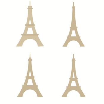 minimalista plano eiffel torre silueta punto de referencia modelo aislado antecedentes vector