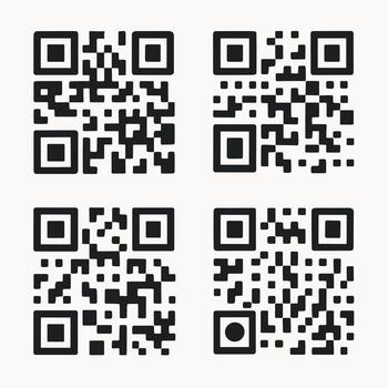minimalista plano diseño qr código formación tecnología datos matriz vector