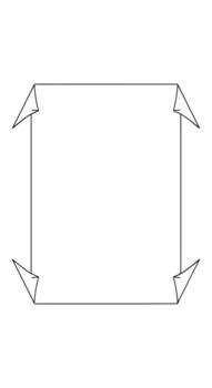 Folded Paper Frame Simple Design Clean Lines Blank Template. vector