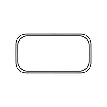 A black and white drawing of a rectangular object vector