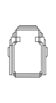 A drawing of a square with a line through it vector