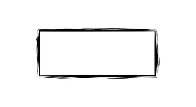 Hand-drawn Black Rectangle Border Frame. vector