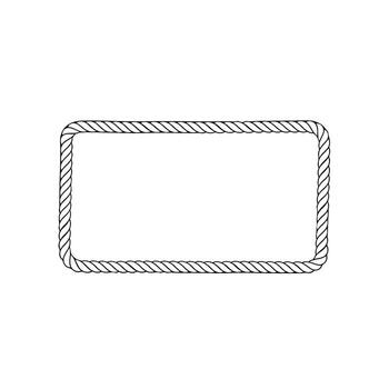 A drawing of a rope with a square frame vector