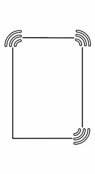 Simple Wireless Signal Frame Border Design. vector