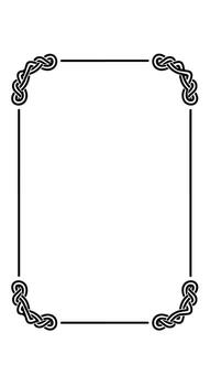 A black and white square frame with a knot in it vector