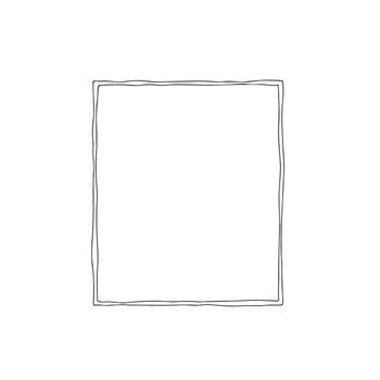 A drawing of a square with a line on it vector