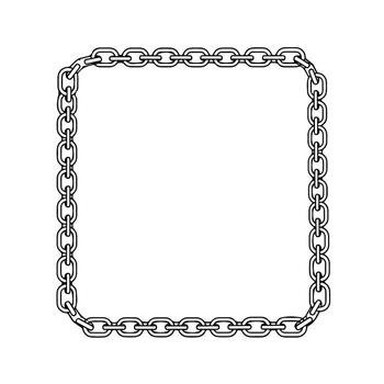 A square frame made of chain links vector