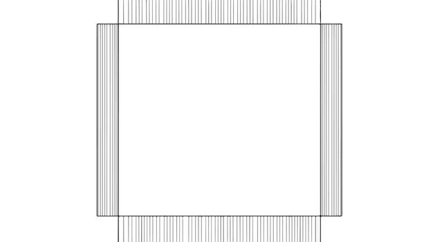 A blank square with a line through it vector
