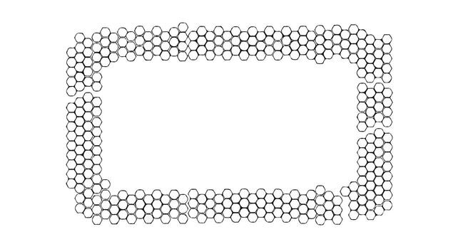 A drawing of a square frame with a pattern of dots vector