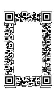 A qr code is shown in the shape of a square vector