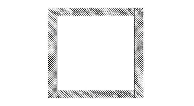 A square frame with a white background vector