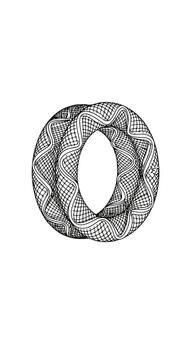 A drawing of two rings with a pattern on them vector