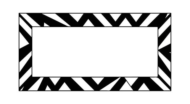 A black and white zebra print frame with a white background vector