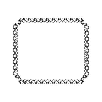 A black and white square frame with a decorative pattern vector