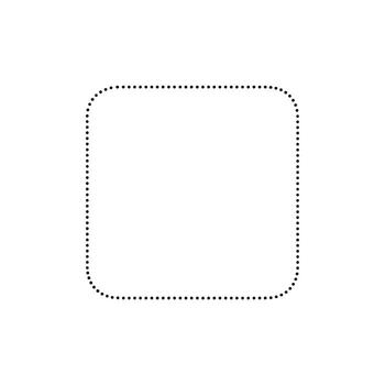 A square with a dotted line on it vector
