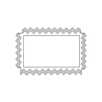 A stamp with a zigzag pattern on it vector