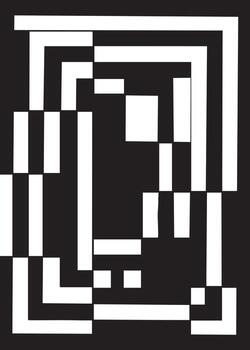 Abstract Geometric Disruptive Pattern Background in Black and White vector