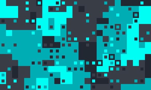 Abstract teal and grey pixelated pattern. Modern geometric design ideal for tech, digital, or futuristic themes. Use as a background, texture, or for website design. vector