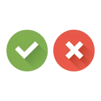 Clean, Minimalist Green Checkmark and Red Cross Icons Simple YesNo Choice Symbols for UI Design png