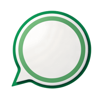 Elegant Green Circular Speech Bubble for Messaging, Communication, and Design Projects, Isolated on Transparent Background png
